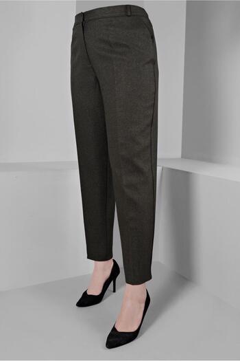 TRENDTESETTÜR Khaki Women's Classic Trousers - Straight Cut 70478