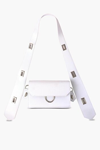 WATCHOFROYAL Dina - Patterned White Leather, Adjustable Shoulder and Hand Bag