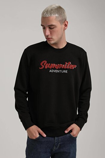 NEW WORLD POLO Crew Neck Black Slim Fit Sweatshirt 24Fwm60177