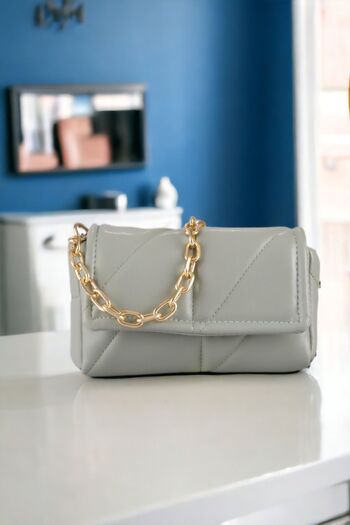 WATCHOFROYAL Women's Bag Quilted Women's Mini Mint Green Leather Crossbody Shoulder and Hand Bag Celia