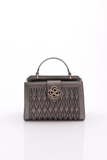 DGN Women's Floral Emblem Shoulder and Shoulder Bag Platinum 21153722
