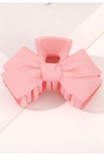 So Much Accesories SoMuch Özel Malzeme Kadifemsi Dokulu Fiyonk Pembe Mandal Toka