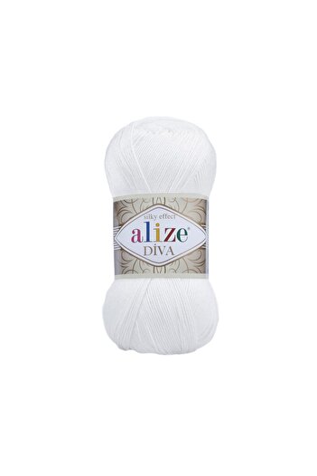 Alize Diva Dress-blouse-swimsuit-bikini Bustier Knitted Thread 055 White
