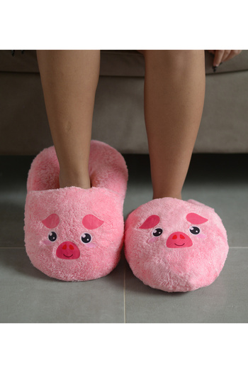 Pandamkee Paptex Cute Animal Patterned Loose Size Plush Slippers