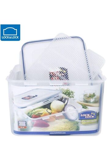 Lock & Lock Durable Plastic Food Container, 9.0 Liter Capacity | 6 PC