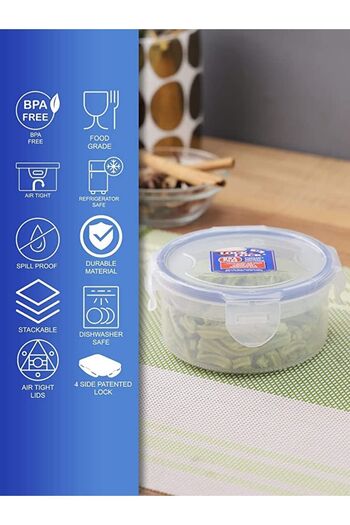 Lock & Lock Round Short Food Container 300ml | 6 PC