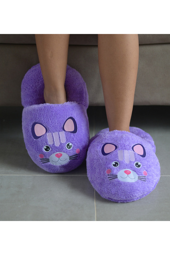 Pandamkee Paptex Cute Animal Patterned Loose Size Plush Slippers