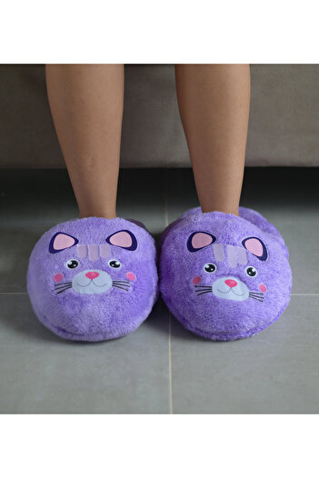 Pandamkee Paptex Cute Animal Patterned Loose Size Plush Slippers
