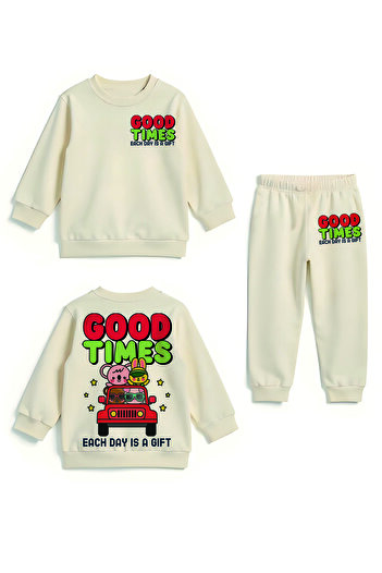 MYADA Premium Beautiful Times Printed Bottom Top Kids Suit