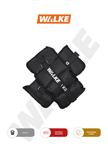 Walke Set of 2 Sandbag Strengthener Weight - Hand Foot Wrist Muscle 1 kg