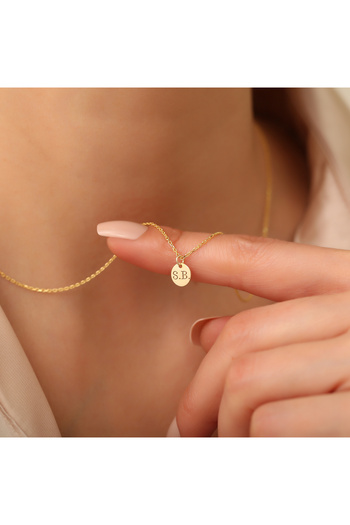 EskiJewelry 925 Ayar Gümüş Baş Harfli Minimal Kolye
