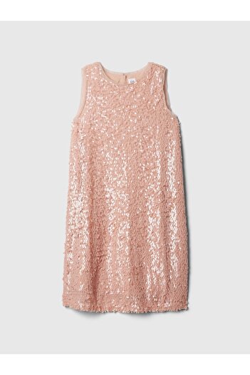 GAP Kız Çocuk Pembe Pul İşlemeli Mini Elbise
