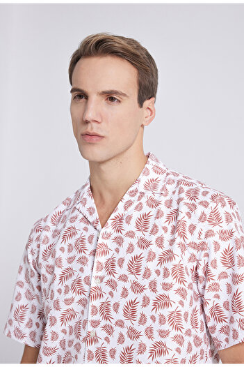 Twn Comfortable White Printed Short Sleeve Shirt