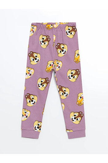 LC Waikiki LCW baby Mat Lila Baskılı Uzun Kollu Chip and Dale Baskılı Kız Bebek Pijama Takım