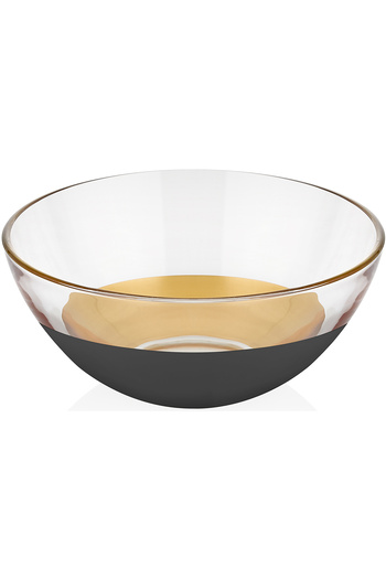 Decorium Vision Black 24 Carat Gold Gilt 20 cm Black - Gold Glass Bowl 9- 01070009