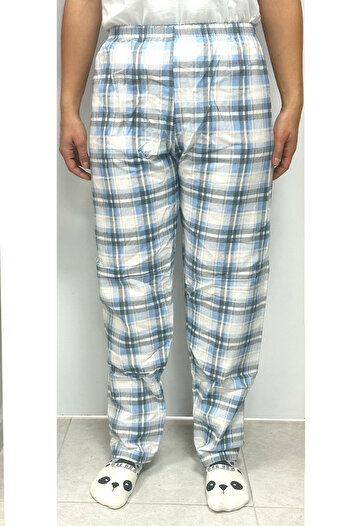 Perissy Pijamale pentru femei în carouri, pantaloni de trening, țesătură groasă de bumbac