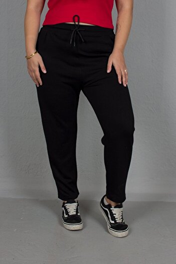 Truva XXL Black Plus Size Combed Cotton Trousers