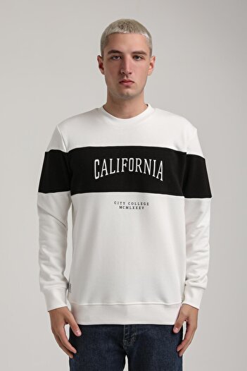 NEW WORLD POLO Crew Neck Ecru Slim Fit Sweatshirt 24Fwm60203