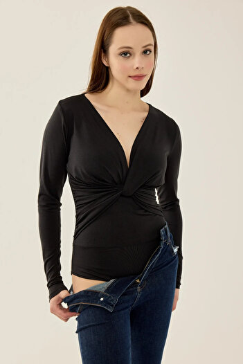 Hiccup V-Neck Long Sleeve Slim Fit Bodysuit