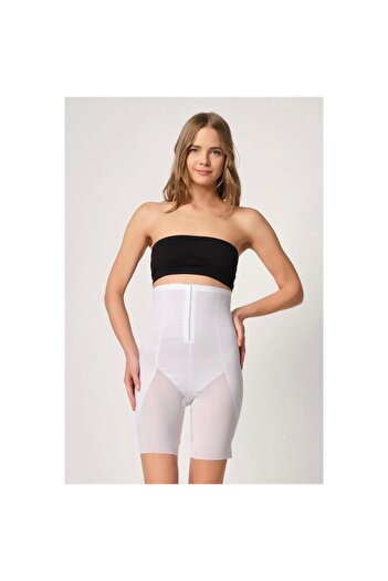 Narnuga Modlive White Emay 2928 Tulle Leg Laser Corset with Front Graph