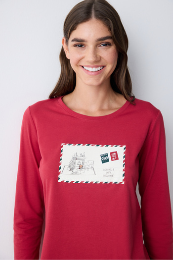 Penti Postcard Kırmızı Kırmızı Pantolon Pijama Takımı