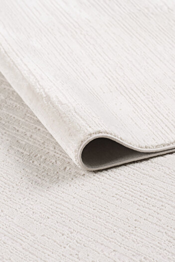Empera Gemma - Pure White Saçaklı Modern Tozumaz Halı