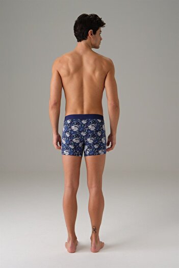 Doreanse Ανδρικό μπλε χριστουγεννιάτικο θέμα Rabbit printed Boxer 1732