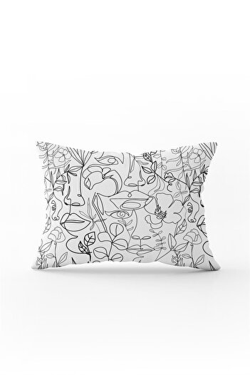 Cango Home White Black Modern Silhouette Figure Patterned Digital Printing Throw Pillow Pillow Case Cgh515-3550 Double Sided