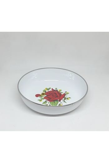 Avşar Enamel House 20 cm Enamel Salade Plate Brown Presentation Plate