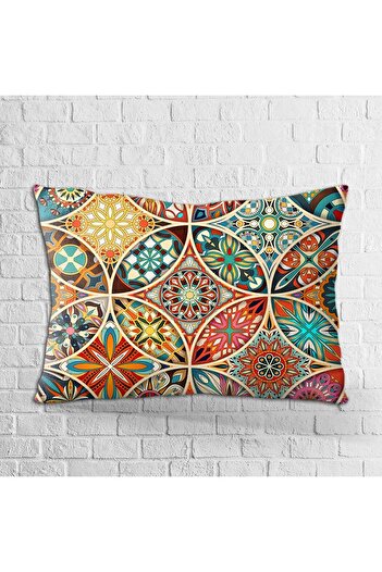 Cango Home Double Sided 35x50 Yellow Multicolor Retro Vintage Patterned Digital Printed Throw Pillow Cover - Otyk278-35
