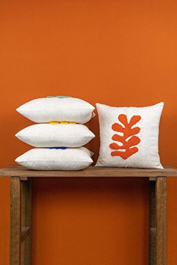 Cango Home Bohemian Cream Modern Scandinavian Patterned Throw Pillow Set - 4Kmbs322