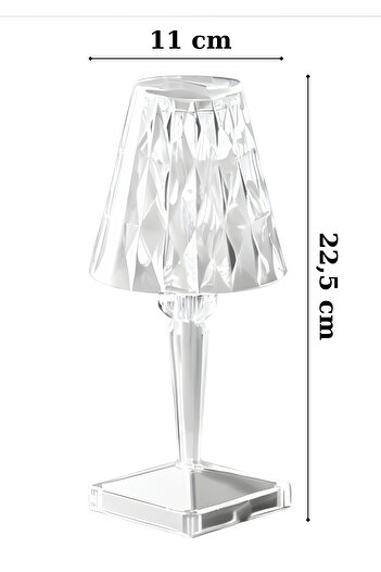 Unichrome Akrilik Kristal Led Şarjlı Masa Üstü Lamba Kumandalı RGB