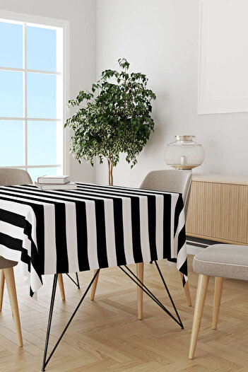 Cango Home Hanorac de birou alb cu dungi negre cu model imprimat digital Otyk559-ms