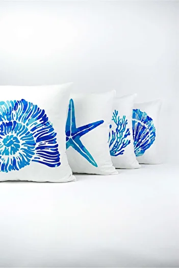 Cango Home Double Sided Blue Marine Patterned 4-Piece Digital Printed Throw Pillow Pillow Cover Set 4kmbs88-ct