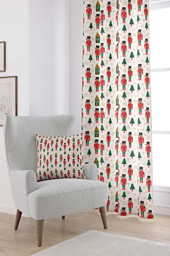 Cango Home Red Green Christmas Themed Digital Printed Curtain Cgh795-pr