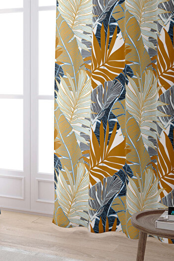 Cango Home Brown Decorative Digital Printed Curtain Otyk972-pr
