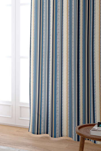 Cango Home Cream Striped Digital Printed Curtain Cgh489-pr