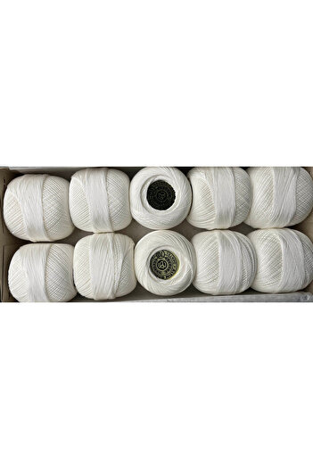 Altınbaşak dantel ipliği 20 gr x 10 adet 70:No Beyaz Merserize