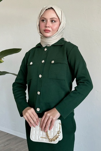 InStyle Σετ Petrol Green με Φούστα και Μπουφάν