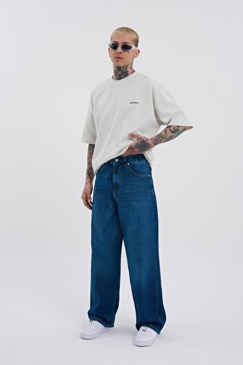 Machinist Erkek Oversize Baggy Jean Dark Blue