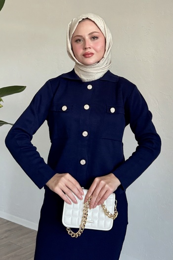 InStyle Navy Blue Suit with Skirt and Jacket