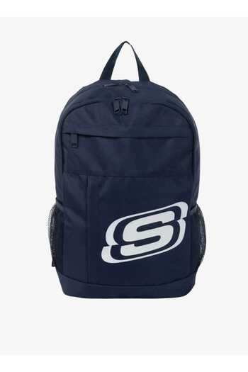 SKECHERS Logo Print Backpack with Zip Closure and Adjustable Shoulder Straps