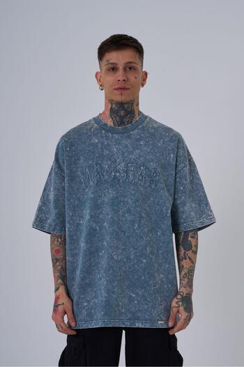 Machinist Tricou oversize pentru bărbați cu guler fantomă cu pete