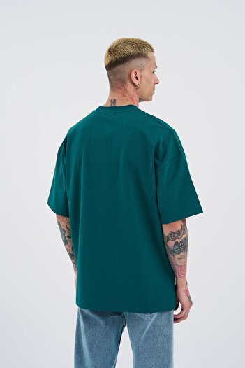 Machinist Ανδρικό Raw Crossbreed Λεπτομερές Oversize Petrol Green T-shirt
