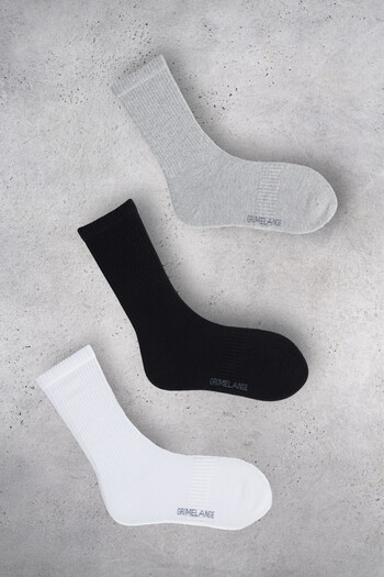 GRIMELANGE Elanor Women's Organic Cotton 3 Pack Multicolored Socks