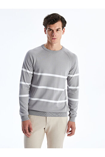 LC Waikiki Men's Striped Knitwear Sweater - Crew Neck, Long Sleeve