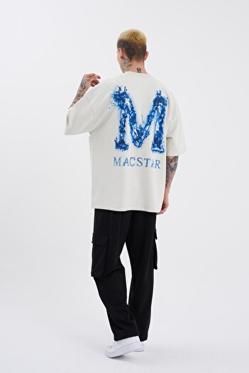 Machinist Smoked Colored Men's Oversize Gray T-Shirt - Macstar Printed