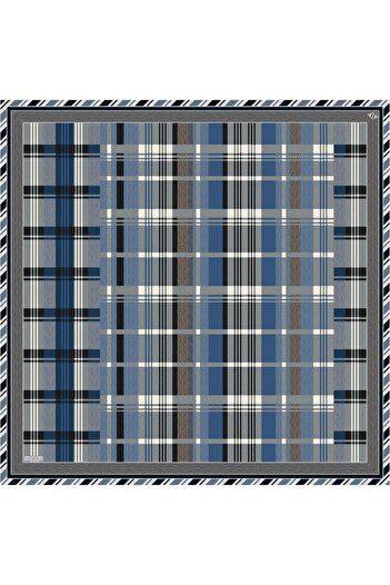 Armine Nostalgia Series Twill Silk Scarf 9223D-33 Striped Pattern Indigo