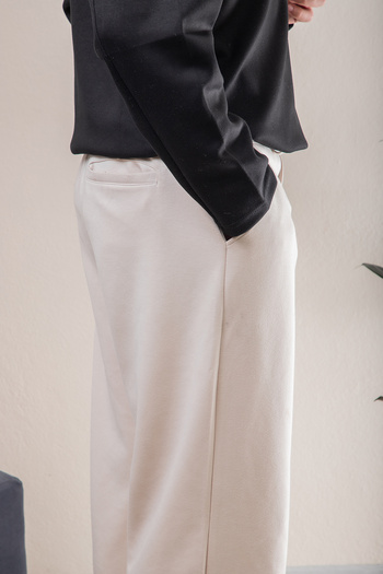 Ebrar Prive Beige Color Premium Fabric - Oversize Winter Baggy Pants