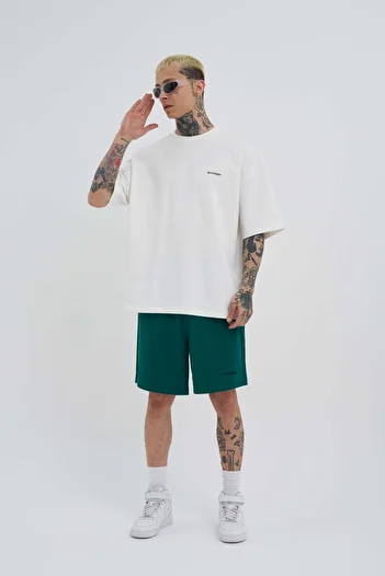 Machinist Men's Basic Relaxed Dark Green Shorts